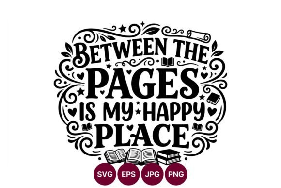 Between the Pages Happy Place Lettering: Graphics & Illustrations