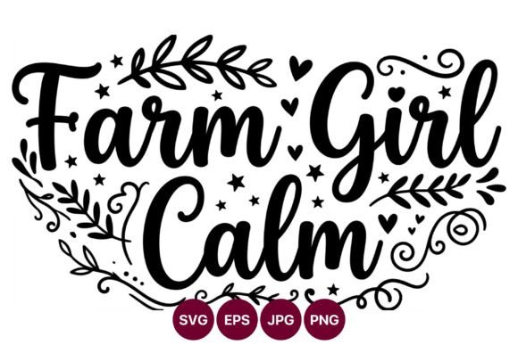 Farm Girl Calm Script Lettering Vector: Graphics & Illustrations for Local Branding