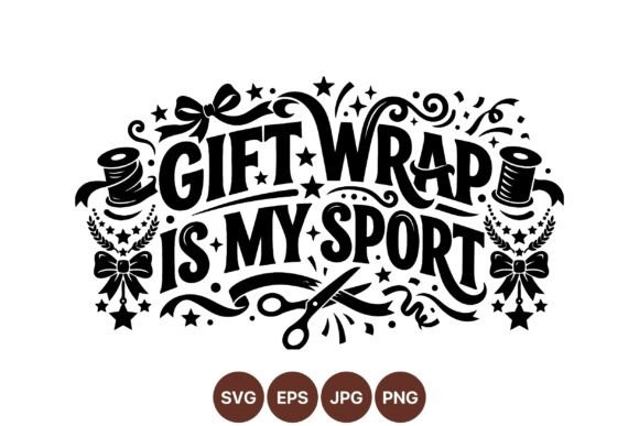 Gift Wrap Craft SVG Design: Graphics & Illustrations