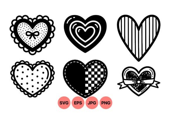 Hand Drawn Heart Clipart Set: Graphics & Illustrations