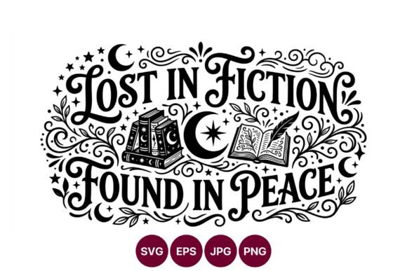 Lost in Fiction Found in Peace Hand Graphics & Illustrations