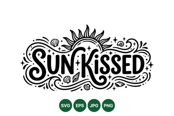 Sunkissed Summer Typography Art: Graphics & Illustrations