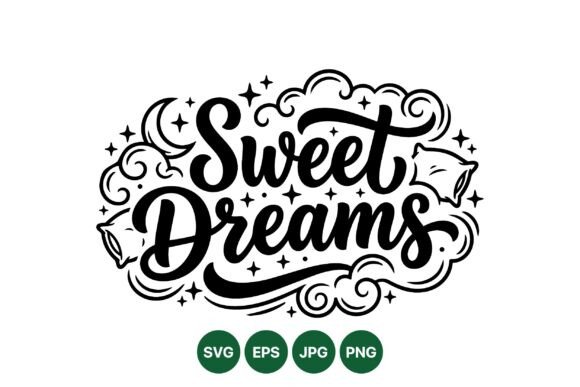 Sweet Dreams Script Design: Graphics & Illustrations for Nighttime Brands