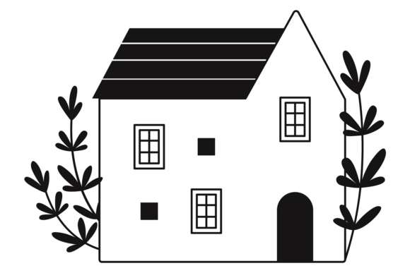 Sweet Home Doodle Drawing Graphics & Illustrations