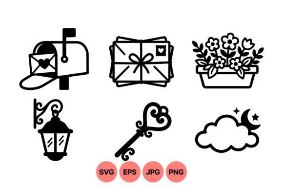 Vintage Love Mail Clipart Set