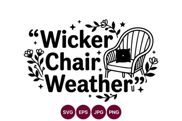 Wicker Chair Weather Phrase Black and Graphics